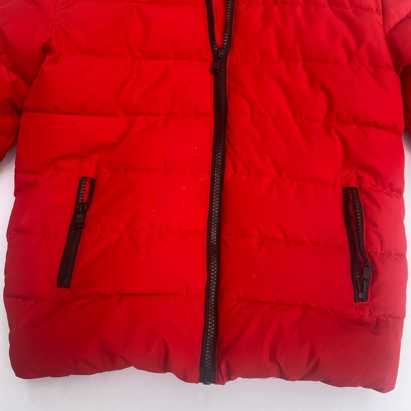 Michael Kors Red Hooded Puffer JACKET  Size 5/6 - Picture 4 of 9